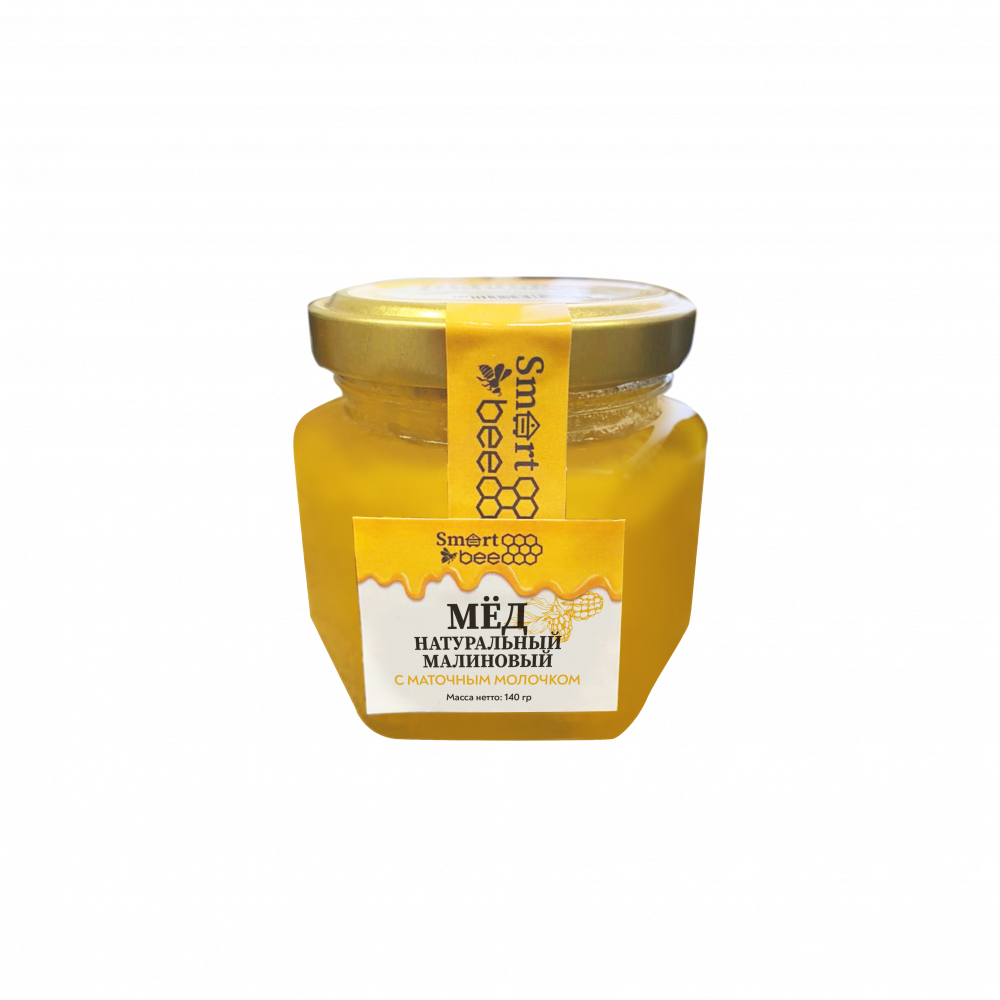Мёд натуральный малиновый с маточным молочком 140 г