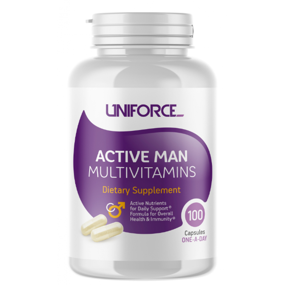 Мультивитамины для мужчин,  Active man, Uniforce, 100 капсул